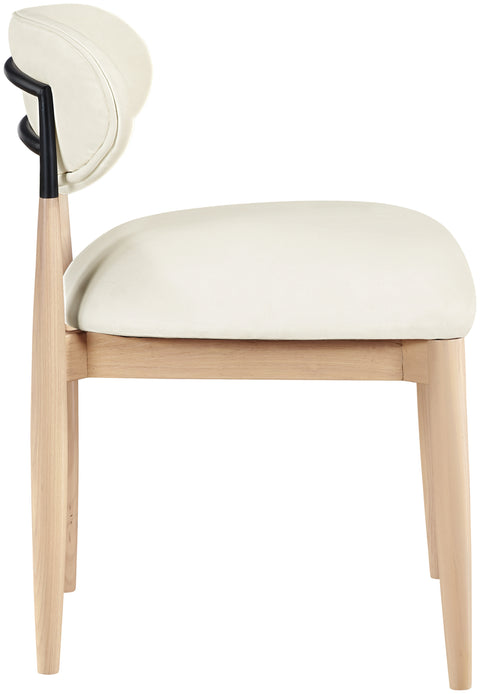 Harlow Cream Vegan Leather Upholstered Dining Side Chair , 2-Piece (Style 4)
