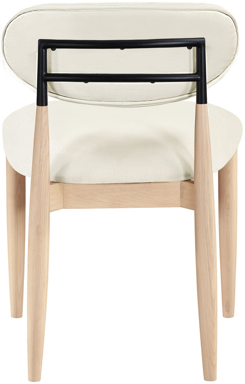 Harlow Cream Vegan Leather Upholstered Dining Side Chair , 2-Piece (Style 4)