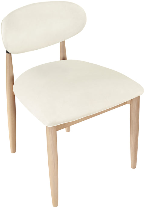 Harlow Cream Vegan Leather Upholstered Dining Side Chair , 2-Piece (Style 4)