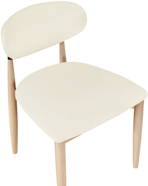 Harlow Cream Vegan Leather Upholstered Dining Side Chair , 2-Piece (Style 4)