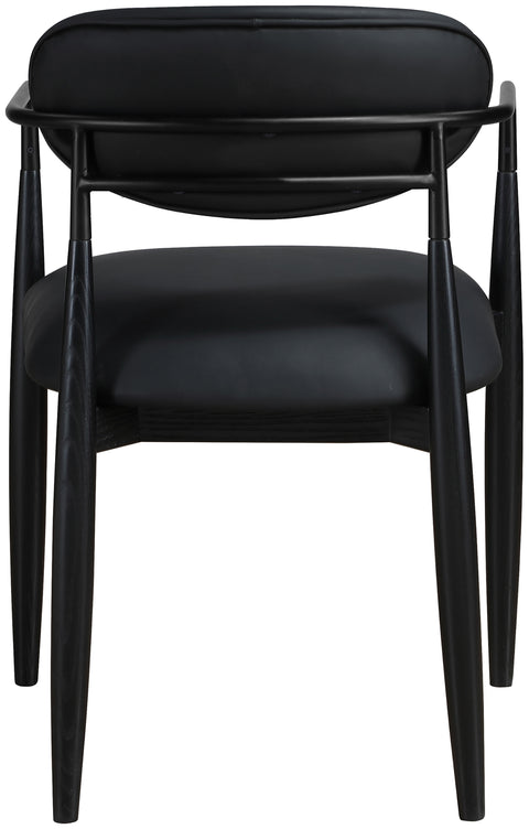 Harlow Black Vegan Leather Upholstered Dining Arm Chair , 2-Piece (Style 4)