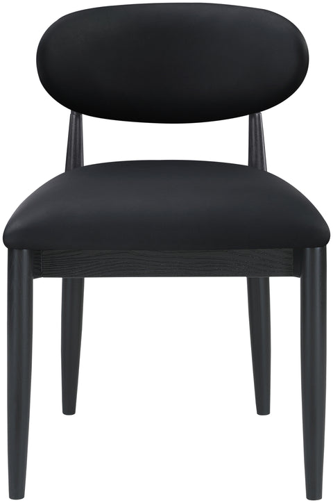 Harlow Black Vegan Leather Upholstered Dining Side Chair , 2-Piece (Style 4)