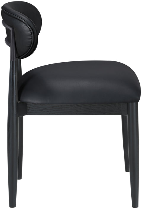 Harlow Black Vegan Leather Upholstered Dining Side Chair , 2-Piece (Style 4)