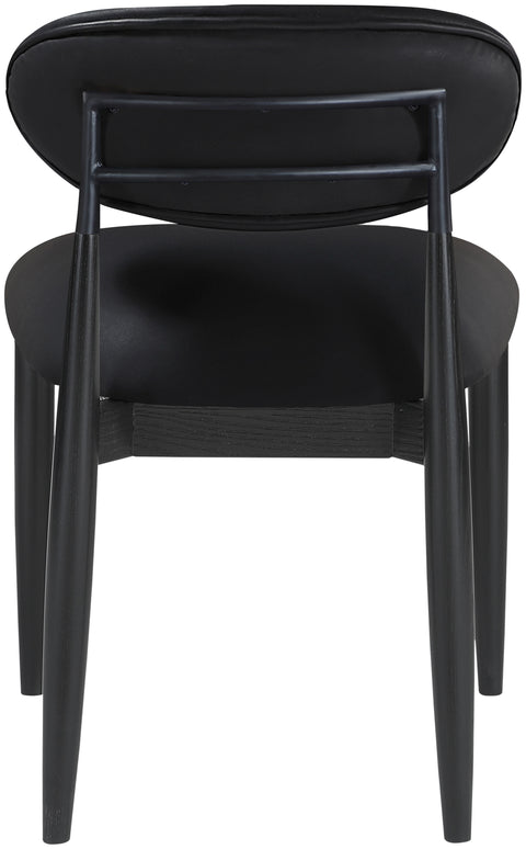 Harlow Black Vegan Leather Upholstered Dining Side Chair , 2-Piece (Style 4)