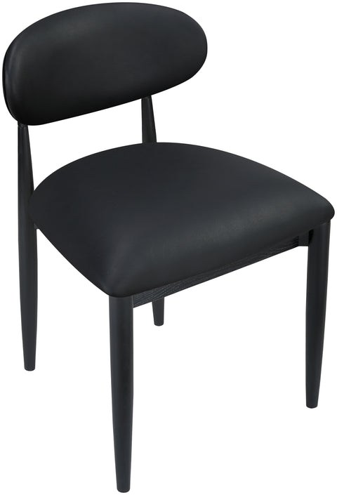 Harlow Black Vegan Leather Upholstered Dining Side Chair , 2-Piece (Style 4)