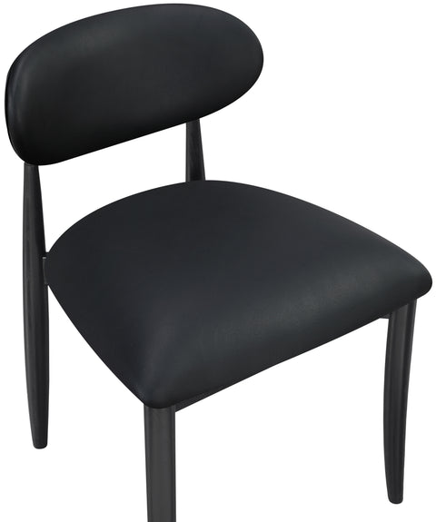 Harlow Black Vegan Leather Upholstered Dining Side Chair , 2-Piece (Style 4)