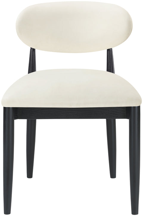 Harlow Cream Vegan Leather Upholstered Dining Side Chair , 2-Piece (Style 5)
