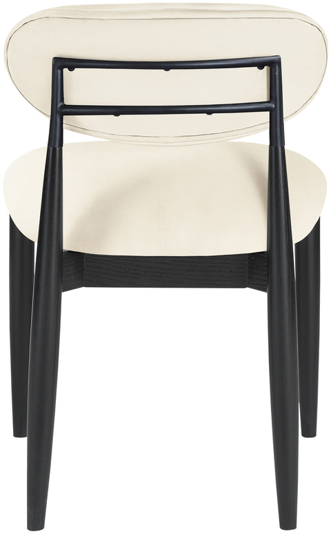 Harlow Cream Vegan Leather Upholstered Dining Side Chair , 2-Piece (Style 5)
