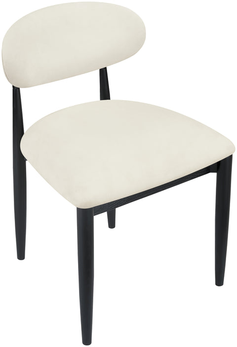 Harlow Cream Vegan Leather Upholstered Dining Side Chair , 2-Piece (Style 5)