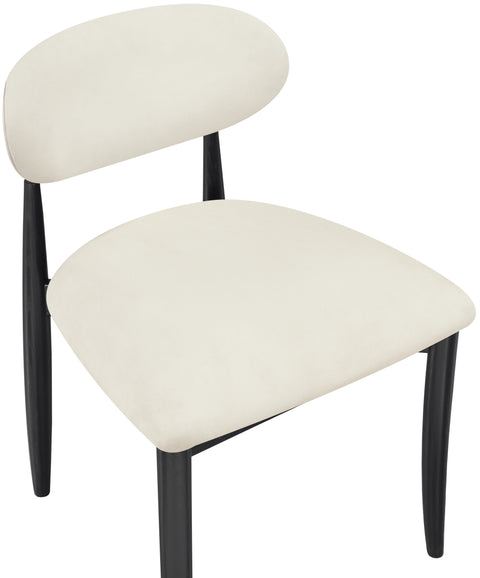 Harlow Cream Vegan Leather Upholstered Dining Side Chair , 2-Piece (Style 5)