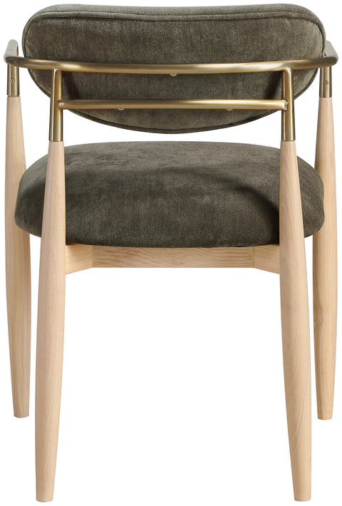 Harlow Brown Performance Fabric Upholstered Dining Arm Chair, 2-Piece