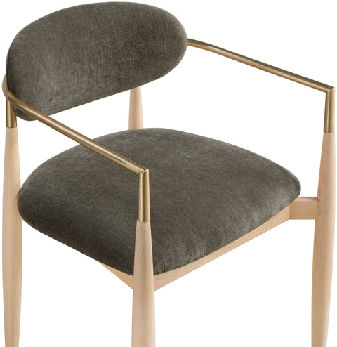 Harlow Brown Performance Fabric Upholstered Dining Arm Chair, 2-Piece