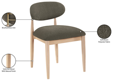 Harlow Brown Performance Fabric Upholstered Dining Side Chair, 2-Piece