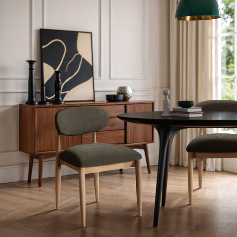 Harlow Brown Performance Fabric Upholstered Dining Side Chair, 2-Piece