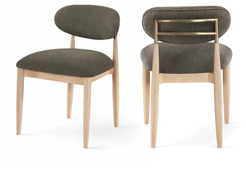Harlow Brown Performance Fabric Upholstered Dining Side Chair, 2-Piece