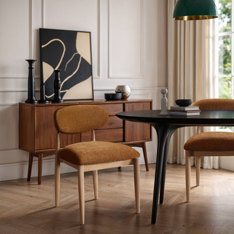 Harlow Cognac Performance Fabric Upholstered Dining Side Chair , 2-Piece (Style 1)