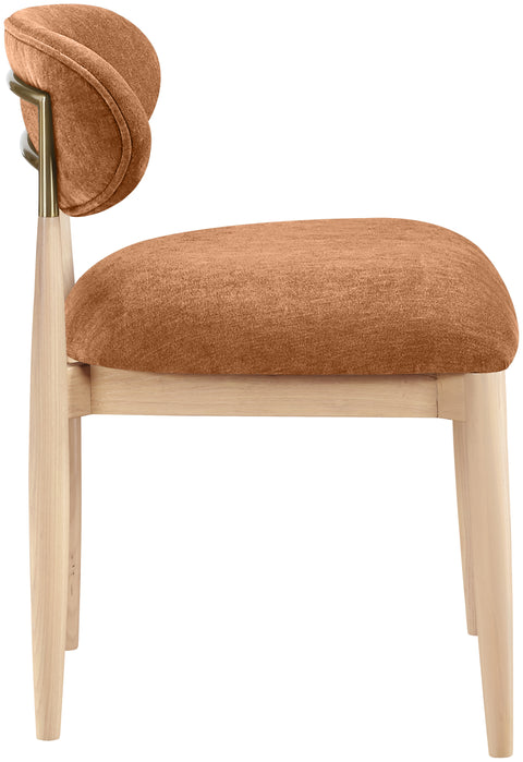 Harlow Cognac Performance Fabric Upholstered Dining Side Chair , 2-Piece (Style 1)