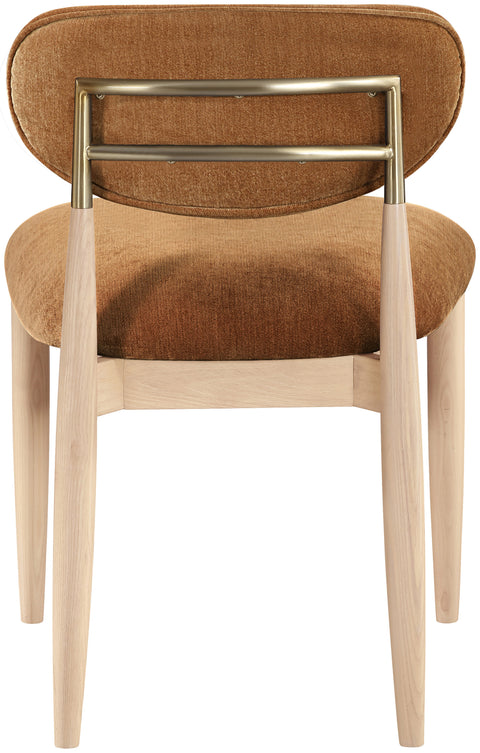 Harlow Cognac Performance Fabric Upholstered Dining Side Chair , 2-Piece (Style 1)