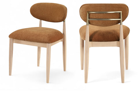 Harlow Cognac Performance Fabric Upholstered Dining Side Chair , 2-Piece (Style 1)