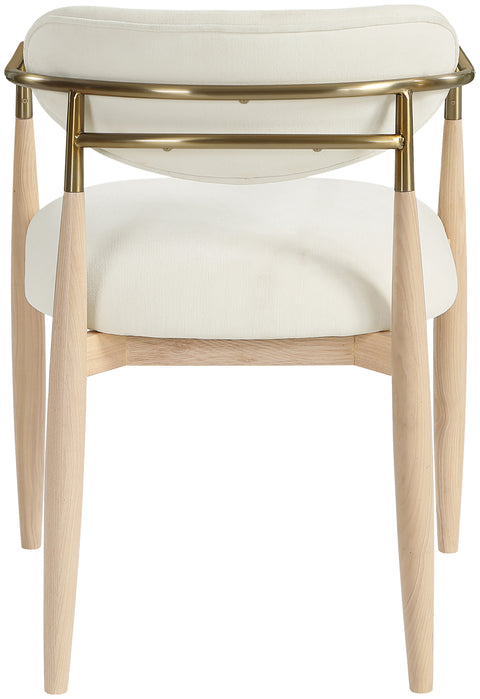 Harlow Cream Performance Fabric Upholstered Dining Arm Chair , 2-Piece (Style 1)