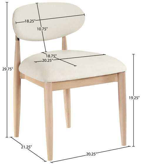 Harlow Cream Performance Fabric Upholstered Dining Side Chair , 2-Piece (Style 1)