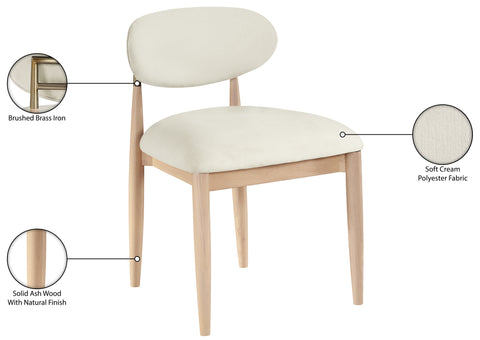 Harlow Cream Performance Fabric Upholstered Dining Side Chair , 2-Piece (Style 1)