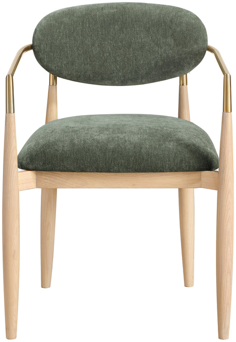 Harlow Olive Performance Fabric Upholstered Dining Arm Chair , 2-Piece (Style 1)