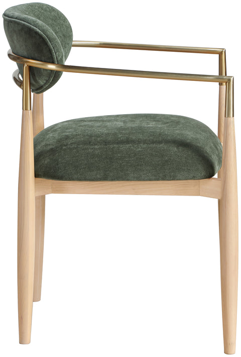 Harlow Olive Performance Fabric Upholstered Dining Arm Chair , 2-Piece (Style 1)