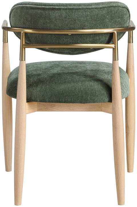 Harlow Olive Performance Fabric Upholstered Dining Arm Chair , 2-Piece (Style 1)