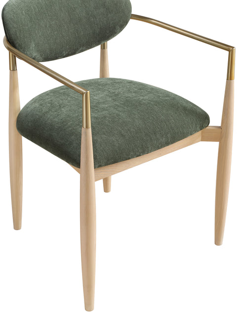 Harlow Olive Performance Fabric Upholstered Dining Arm Chair , 2-Piece (Style 1)