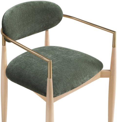 Harlow Olive Performance Fabric Upholstered Dining Arm Chair , 2-Piece (Style 1)