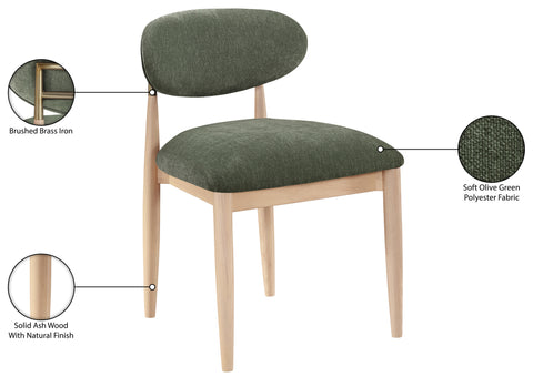 Harlow Olive Performance Fabric Upholstered Dining Side Chair , 2-Piece (Style 1)