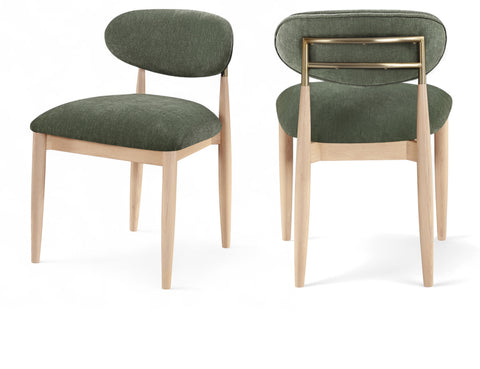 Harlow Olive Performance Fabric Upholstered Dining Side Chair , 2-Piece (Style 1)