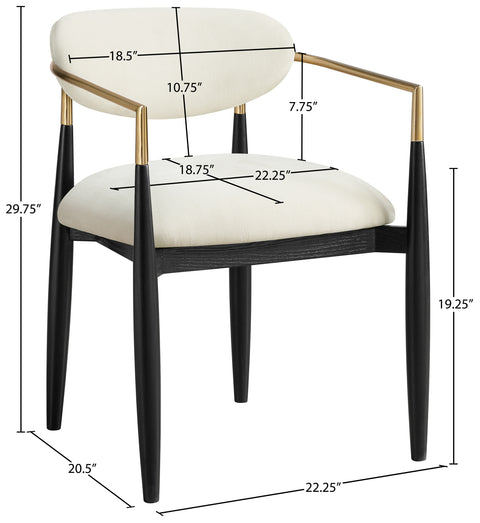 Harlow Beige Performance Fabric Upholstered Dining Arm Chair , 2-Piece (Style 1)