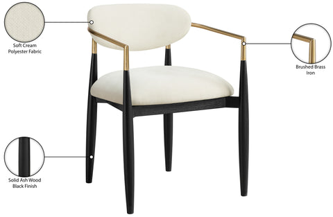Harlow Beige Performance Fabric Upholstered Dining Arm Chair , 2-Piece (Style 1)