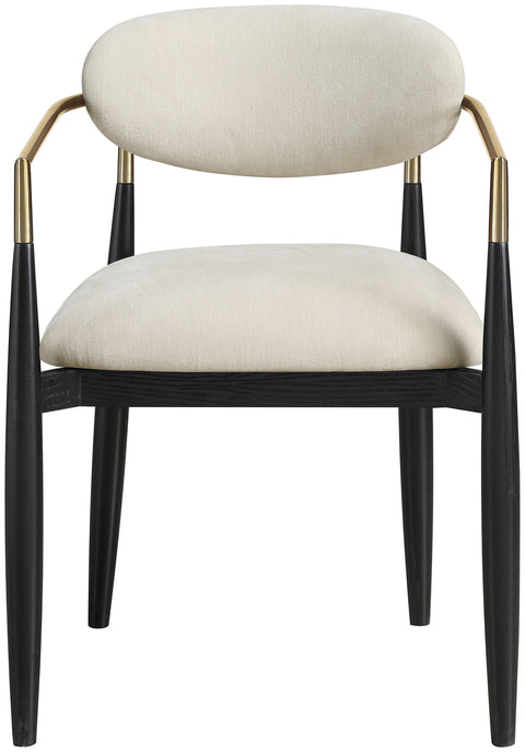 Harlow Beige Performance Fabric Upholstered Dining Arm Chair , 2-Piece (Style 1)