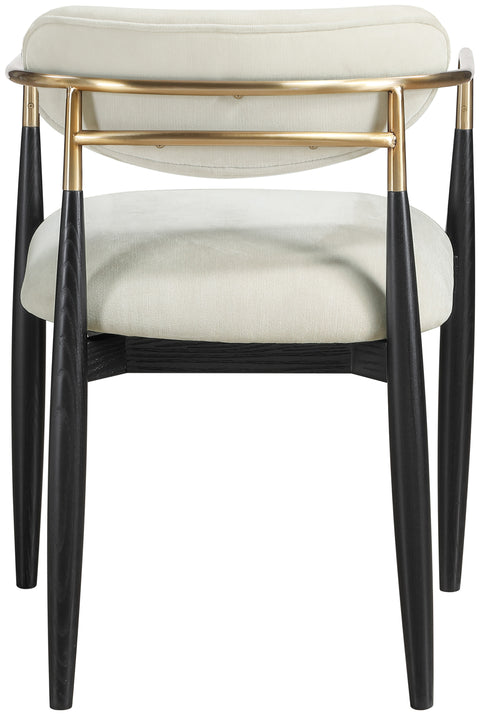 Harlow Beige Performance Fabric Upholstered Dining Arm Chair , 2-Piece (Style 1)