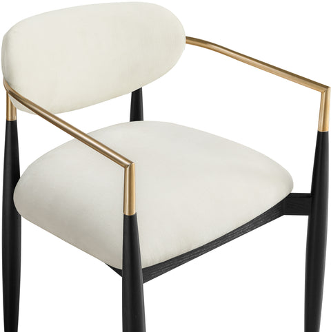 Harlow Beige Performance Fabric Upholstered Dining Arm Chair , 2-Piece (Style 1)