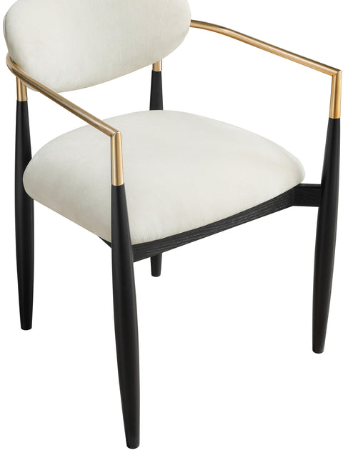 Harlow Beige Performance Fabric Upholstered Dining Arm Chair , 2-Piece (Style 1)