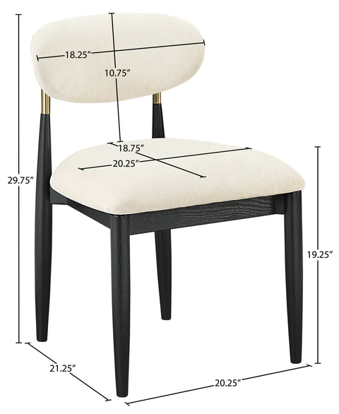 Harlow Beige Performance Fabric Upholstered Dining Side Chair , 2-Piece (Style 1)
