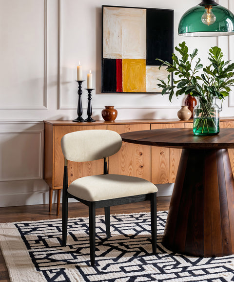 Harlow Beige Performance Fabric Upholstered Dining Side Chair , 2-Piece (Style 1)