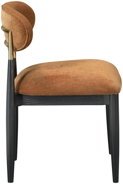 Harlow Cognac Performance Fabric Upholstered Dining Side Chair , 2-Piece (Style 2)
