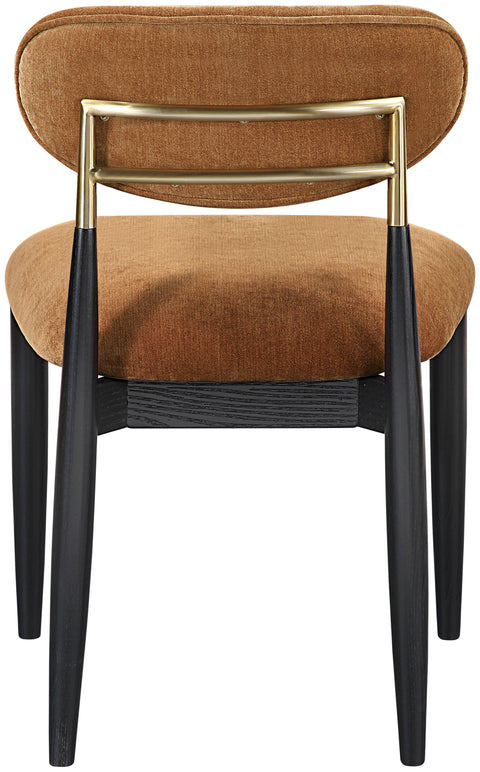 Harlow Cognac Performance Fabric Upholstered Dining Side Chair , 2-Piece (Style 2)