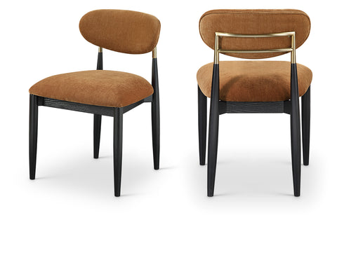 Harlow Cognac Performance Fabric Upholstered Dining Side Chair , 2-Piece (Style 2)