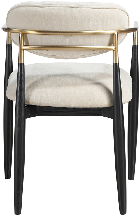 Harlow Cream Performance Fabric Upholstered Dining Arm Chair , 2-Piece (Style 2)