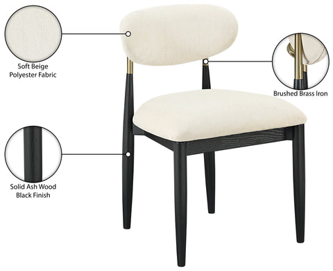 Harlow Cream Performance Fabric Upholstered Dining Side Chair , 2-Piece (Style 2)