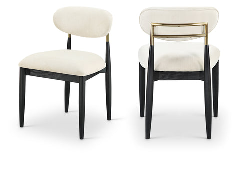 Harlow Cream Performance Fabric Upholstered Dining Side Chair , 2-Piece (Style 2)