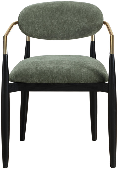Harlow Olive Performance Fabric Upholstered Dining Arm Chair , 2-Piece (Style 2)