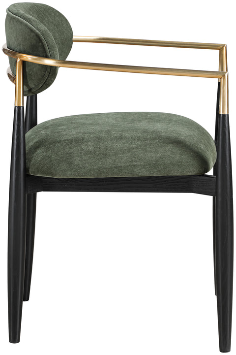 Harlow Olive Performance Fabric Upholstered Dining Arm Chair , 2-Piece (Style 2)