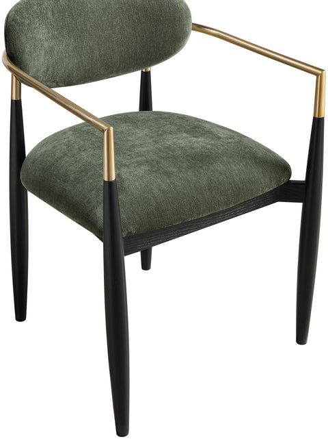 Harlow Olive Performance Fabric Upholstered Dining Arm Chair , 2-Piece (Style 2)